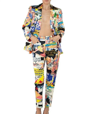 Vintage Christian Lacroix 1990s Collage-Print Trousers