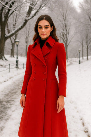 Vintage Red Wool Coat with Silk Lining | 1950s-60s Union-Made USA