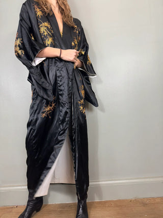 Clothilde, Japanese 40s Gold Peacock Embroidered Kimono