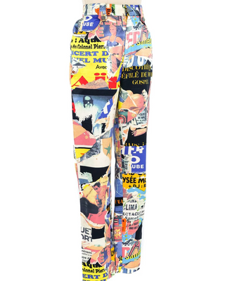 Vintage Christian Lacroix 1990s Collage-Print Trousers