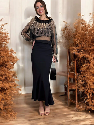 Ventura, 20s Net and Cream Embroidered Lace Blouse