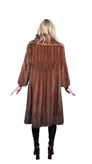 1960s Swing Style Mink Fur Coat by Ludwig Inc Boston