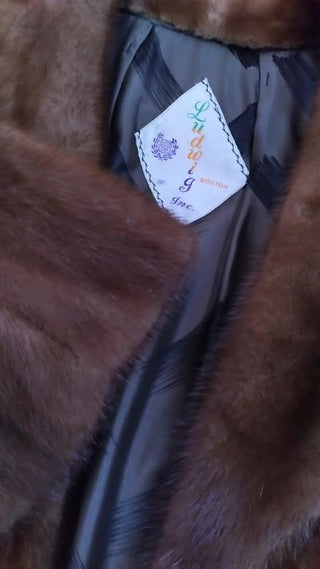 1960s Swing Style Mink Fur Coat by Ludwig Inc Boston