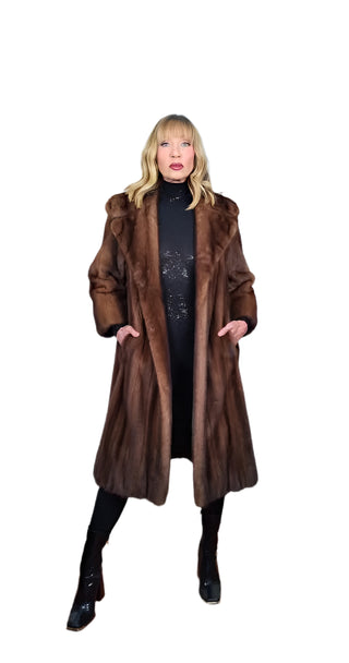 1960s Swing Style Mink Fur Coat by Ludwig Inc Boston