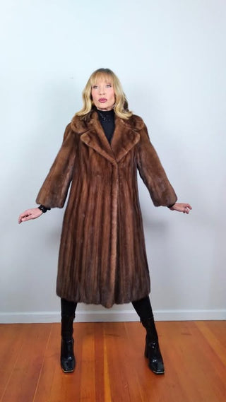 1960s Swing Style Mink Fur Coat by Ludwig Inc Boston
