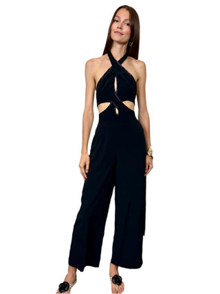 Cache, 80s Black Beaded Jumpsuit