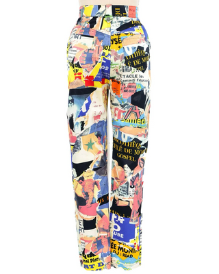Vintage Christian Lacroix 1990s Collage-Print Trousers