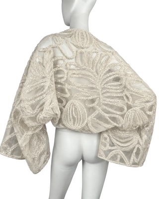 Lux Lucis Embellished Organza Bolero Shrug