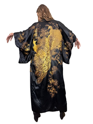 Clothilde, Japanese 40s Gold Peacock Embroidered Kimono