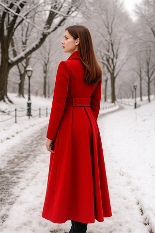 Vintage Red Wool Coat with Silk Lining | 1950s-60s Union-Made USA