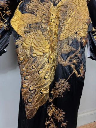 Clothilde, Japanese 40s Gold Peacock Embroidered Kimono