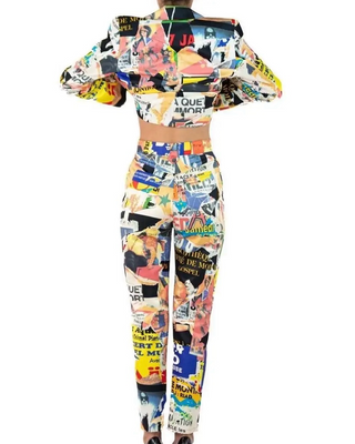 Vintage Christian Lacroix 1990s Collage-Print Trousers