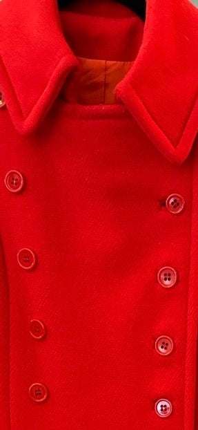 Vintage Red Wool Coat with Silk Lining | 1950s-60s Union-Made USA