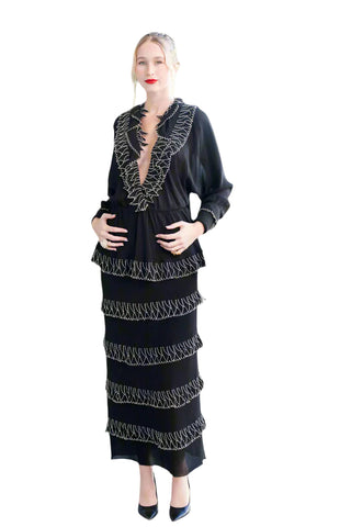Rare Vintage Karl Lagerfeld for Chloé Black Tiered Skirt Set