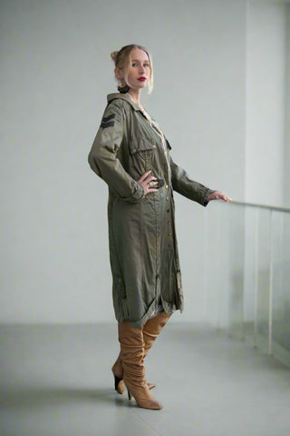 Vintage Jimmy Taverniti Y2K Military Inspired Green Parka