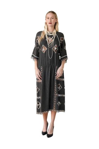 Rare Vintage 1980s Chloé Geometric Motif Cutout Tiled Dress