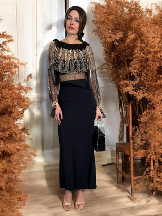 Ventura, 20s Net and Cream Embroidered Lace Blouse