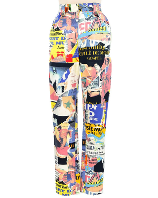 Vintage Christian Lacroix 1990s Collage-Print Trousers