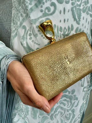 Tom Ford, Gold Faux Chargreen Gold Ring Clutch