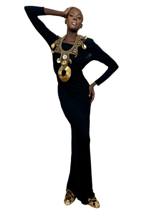 Vintage Ralph Lauren, Jersey Open Back Long Dress