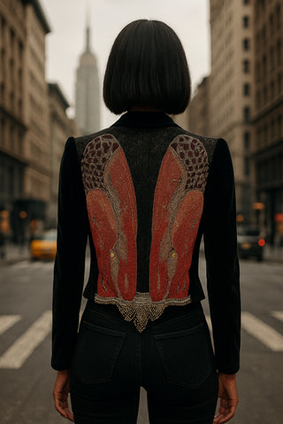 Stephen Burrows for Saks Fifth Avenue Beaded Phoenix Flame Jacket - Rare Collectible Vintage Couture