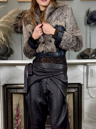 Birdie, 70s Leather and Fur Jacket