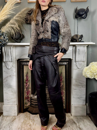 Birdie, 70s Leather and Fur Jacket