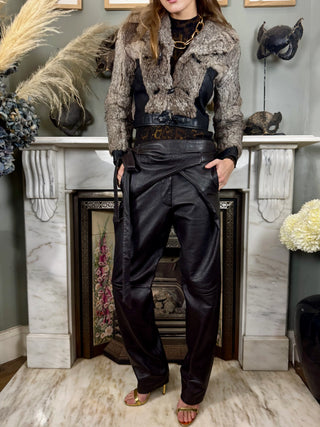 Birdie, 70s Leather and Fur Jacket