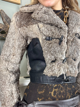 Birdie, 70s Leather and Fur Jacket