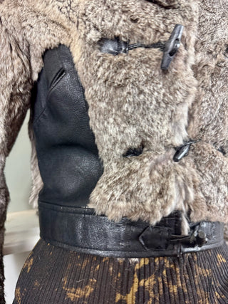 Birdie, 70s Leather and Fur Jacket