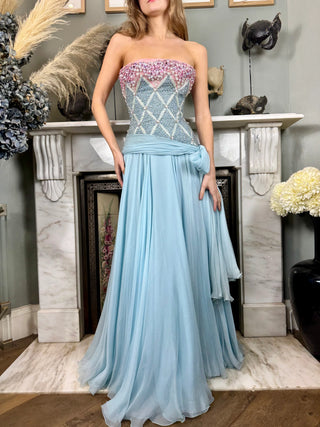 Eloise, Couture 60s Beaded Chiffon Dress