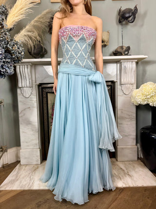 Eloise, Couture 60s Beaded Chiffon Dress