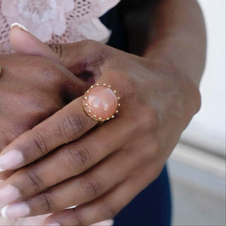 Peach Moonstone Ring