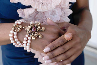 Vintage Pink Baroque Pearl Necklace Bracelet