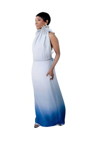 Rare Vintage Nina Skarra Bue Ombre Silk Gown
