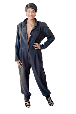 Vintage Pantasia Black Jumpsuit (La Petite)