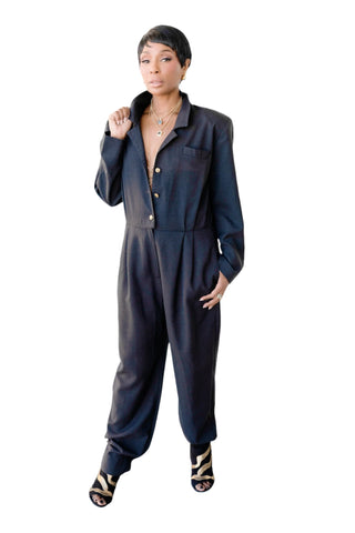 Vintage Pantasia Black Jumpsuit (La Petite)