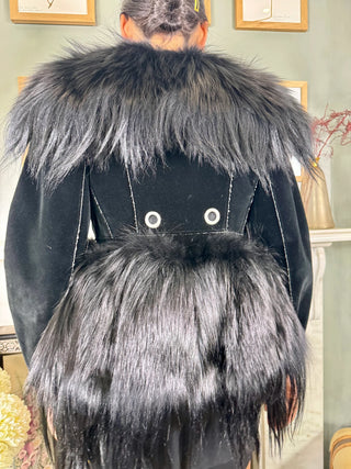Alexander McQueen, Y2K Velvet and Faux Fur Biker Jacket