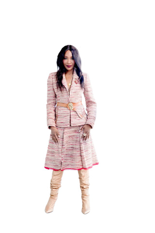 Vintage 1990s Prada Nubby Wool Two-Piece Skirt Set