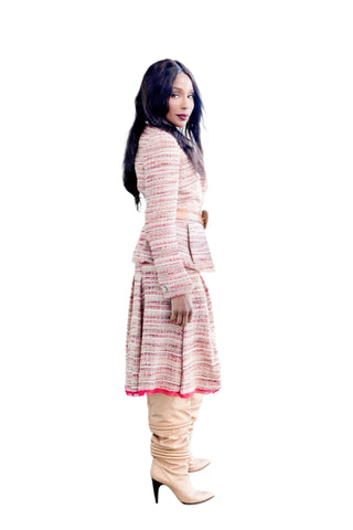 Vintage 1990s Prada Nubby Wool Two-Piece Skirt Set