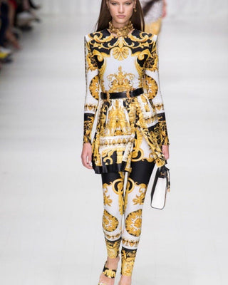 Versace SS18 Tribute Baroque Print Leggings - IT 40