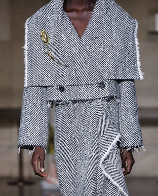ERDEM FW24 Runway Cropped Herringbone Jacket