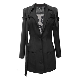 Embroidered Cut-Out Jacket Dress