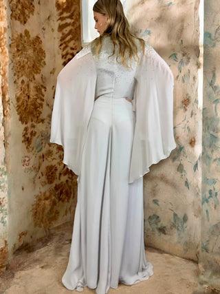 Amanda Wakely, Grey Goddess Beaded Gown