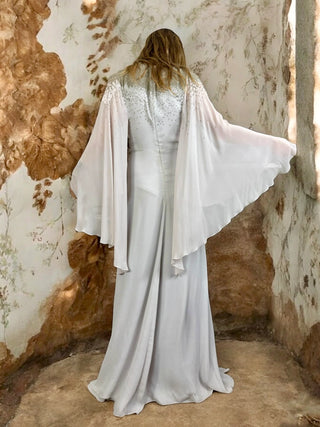 Amanda Wakely, Grey Goddess Beaded Gown