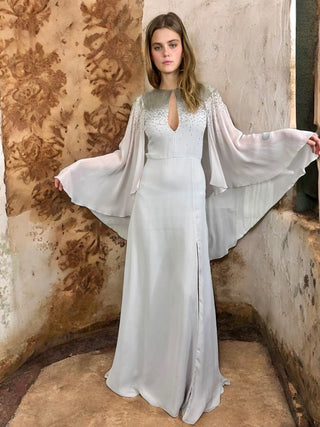 Amanda Wakely, Grey Goddess Beaded Gown