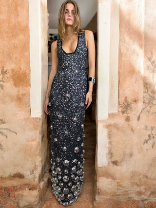 Amadeus, Couture Vintage Long Sequins Dress