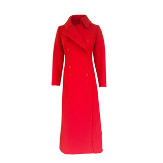 Vintage Red Wool Coat with Silk Lining | 1950s-60s Union-Made USA