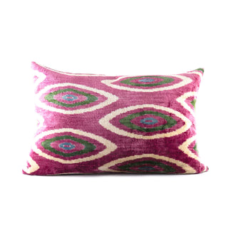 SILK AND COTTON "FUSCIA" THROW PILLOW