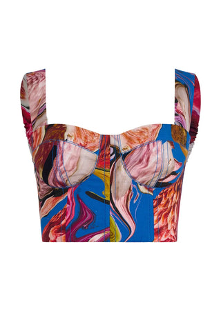 SS26 Natural Bustier Reversible - Lychee Print